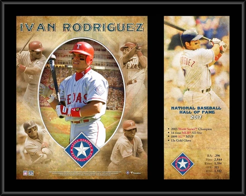 Ivan Rodriguez Texas Rangers 12" x 15" Hall of Fame Career Profile Cover