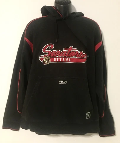 Ottawa Senators Men's Reebok Hoodie, Black - L, EUC Cover