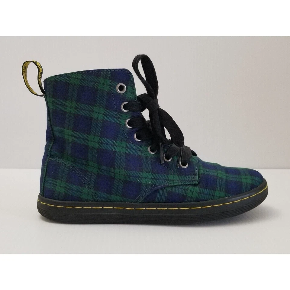 Botas al tobillo DR. MARTENS Hackney verde y azul tela a cuadros lona para mujer talla US 5 Foto 1 de 4