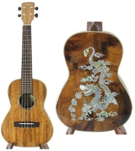 Alulu Solid Acacia Koa tenor 26 inch Ukulele Dragon inlay BU907 - Picture 1 of 8