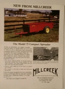 Millcreek Farm Compact Spreader Flyer Brochure advertising Model 75 And 50 specs - Picture 1 of 2
