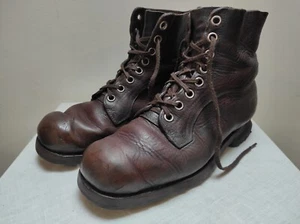 Vintage 1940 Swedish army boots Brown leather military Tretorn combat V2 EU 47 - Picture 1 of 18
