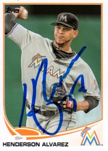 Miami Marlins Henderson Alvarez Signed Baseball Card COA - Picture 1 of 1
