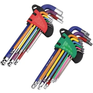 9/18pcs Hex Key Allen Wrench Set Color Coded Metric Ball End Torx Star Long Arm - Picture 1 of 10
