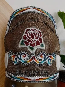 ABORIGINAL ART AUTHENTIC NATIVE AMERICAN, PRINCESS CROWN HANDMADE BEADED. RARE! - Picture 1 of 12
