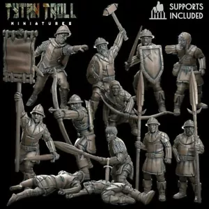 City Guard Konvolut Guards Fantasie TTRPG Miniatur Harz Druck 32 mm mittelalterlich - Bild 1 von 1