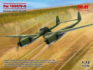 Fw 189C/V-6 Deutsches Angriffsflugzeug (Plastikmodellbausatz) 1/72 ICM 72290 - Bild 1 von 13