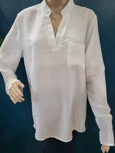 Weiße mittelarm/langärmlige Bluse Größe 3XL ohne Marke INVPV862 - Bild 1 von 3