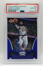 Lebron James 2018 Panini Certified #66 Mirror Blue /199 PSA 10 Gem Mint Cavs