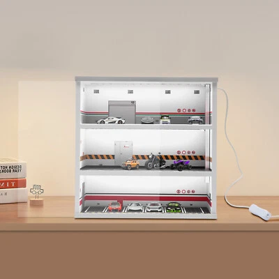 Diecast Model Car Display Case &LED Light For 1:64 3-Layer Model Display Cabinet - Image 1 of 4