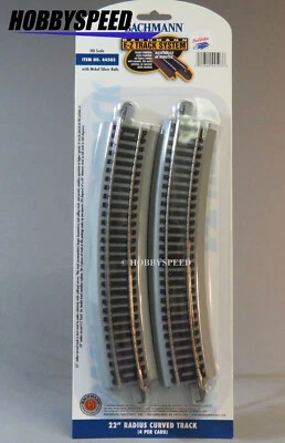  BACHMANN E-Z TRACK HO 22" RADIUS CURVE SECTIONS (4) train gray eztrack BAC44503 - Image 1 of 3