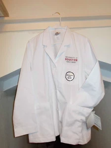 Size 18 UNIVERSITY OF HOUSTON SCHOOL of NURSING Lab Coat White Button White Swan - Picture 1 of 5