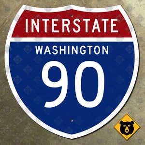 Washington Interstate 90 highway road route sign 1957 Seattle Spokane 12x12 - Picture 1 of 2