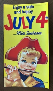 Little Miss Sunbeam Bread 4 luglio 21'' x 11'' Poster Ephemera 1970 Segner - Foto 1 di 6