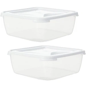 2 PACK Large Big Square Plastic Cupcake Cup Cake Muffin Bun Baking Box Container - Picture 1 of 2