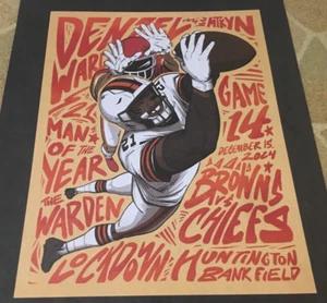 Cleveland Browns vs Kansas City Chiefs 2024 Spiel Poster Denzel Ward 15.12.24 - Bild 1 von 2