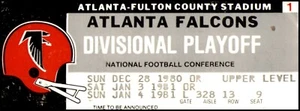 1980 Cowboys @ Falcons Football Ticket 1/4/81 Divisional round - Picture 1 of 2