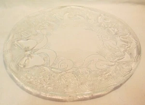 Weihnachten Glas durchsichtig Servierplatte Schleifen Bänder Glocken & Sterne Design - Bild 1 von 7