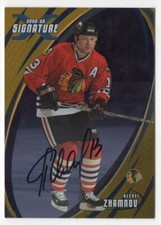 2002-03 Be a Player Signature Series Auto GOLD Alexei Zhamnov Auto Chicago
