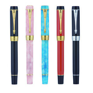 Jinhao 100 Mini Resin Fountain Pen Ink Pen EF/F/M Bent Nib Beautiful Gift Pen