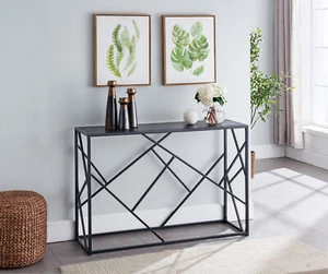 Kings Brand – Modern Console Sofa Table, Black/Gray for Entryways & Living Room - Picture 1 of 4
