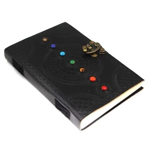 Vintage leather Bound Journal Antique Handmade Notebook/Diary/Sketchbook 7Chakra - Picture 1 of 7