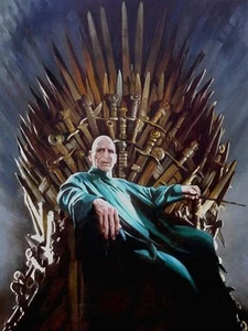 ORIGINAL ZEN O'CONOR "Voldemort" Harry Potter IRON THRONE SERIES OIL PAINTING - Picture 1 of 1