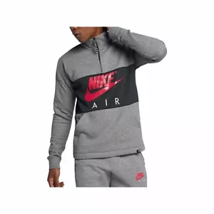 Nike Air Half-Zip Sweatshirt 861620-091 Grau/Schwarz-Rot Neu Herren Gr. 2XL - Bild 1 von 8