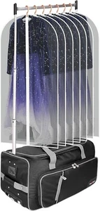 Heendzoo Dance Bag w/ Garment Rack Wheeled Drop-Bottom Upright Luggage Duffel - Picture 1 of 6