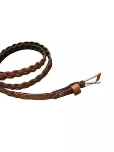 Brown Braided Belt Waist Festival Southwestern Western Boho Casual - Picture 1 of 8