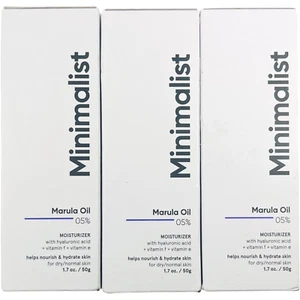3 X Minimalist Face Moisturizer for Dry Skin | 5% Marula Oil | With Hyaluronic.. - Picture 1 of 6