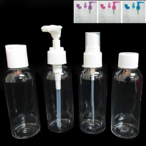4PC Carry On Travel Bottles Kit Plastic Empty Jar Storage Container Portable Set - Picture 1 of 1
