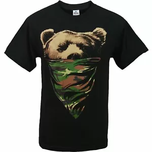 ShirtBANC California Republic Camouflage Bandana Bear Mens Shirt - Picture 1 of 4