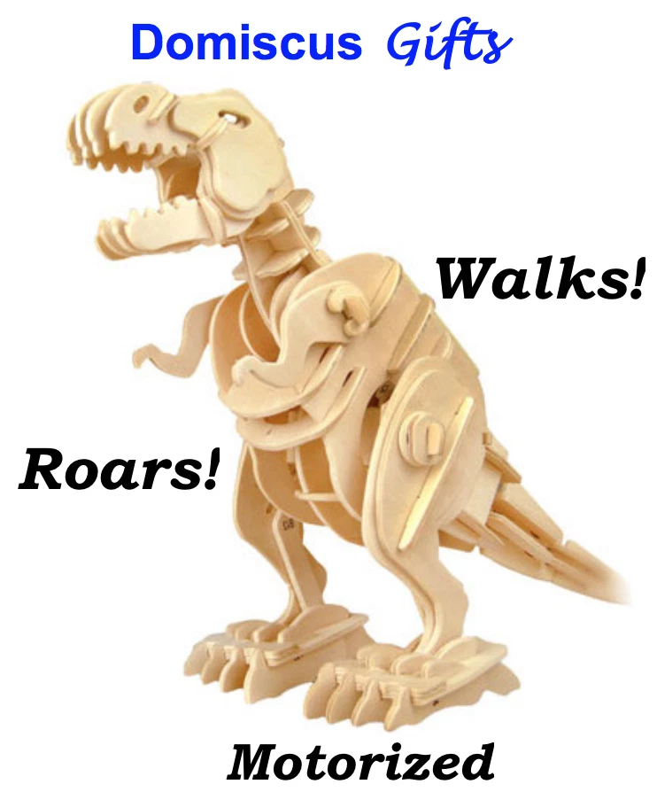 3d MAGNOTE Dinoroid Wood Walking Roaring T-rex Wooden Puzzle Kit Ages 6