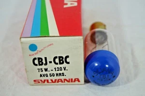 RARE VTG Sylvania CBJ CBC 75w 120v AV Projector Lamps New Old Stock Blue Top - Picture 1 of 5