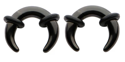 Zaya Body Jewelry Pair Black Steel Pinchers Tapers 0g 1g 2g 4g 6g 8g 10g 12g 14g - Image 1 of 2