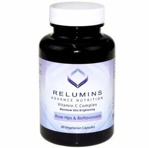 Relumins Advance Vitamin C MAX Skin Whitening w/ RoseHips Bioflavonoids 60 Caps - Picture 1 of 2