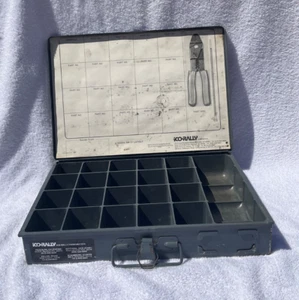 Used Metal Box Organizer with Plastic Small Parts Grids - Picture 1 of 17