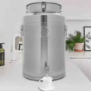 Secchiello latte caraffa latte acciaio inox 304 barile tondo per alimenti sigillato - Foto 1 di 20