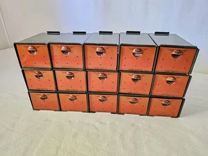 Vintage Lot Of 15 Dorman Add-A-Bin Tool Storage Bin Drawers For Screws, Nuts - Picture 1 of 6
