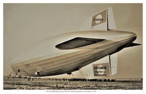 AIRCRAFT 1030 LZ-129 Hindenburg Landing in Lakehurst, 1936 11 x 17 - Picture 1 of 4