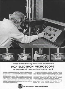 1963 RCA Electron Microscope Print Ad Retro Tech EMU-3G Camden NJ - Picture 1 of 7