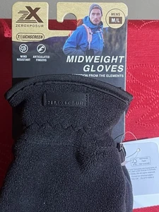 NEU ZeroXposur schwarz mittelschwere Handschuhe Touchscreen-Fähigkeit Herren M/L Neu mit Etikett - Bild 1 von 5