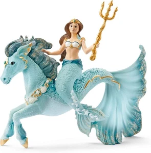 Bayala 70594 Mermaid Eyela on Underwater Horse toy figure Schleich 73465 - Picture 1 of 2