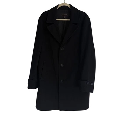 Michael Kors Men Classic Fit Luxury Wool Loro Piana Overcoat Black Size XL - Image 1 of 4