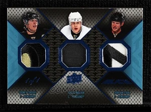 2008-09 UD Black 3-on-3 Jerseys Blue 1/1 Daniel Briere Evgeni Malkin Jeff Carter - Picture 1 of 3