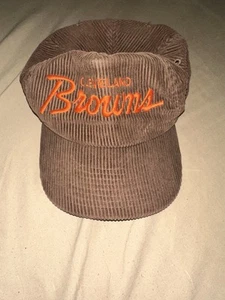 Vintage Cleveland Browns Hat Cap Zipback Script Logo Sports Specialties The Cord - Picture 1 of 9