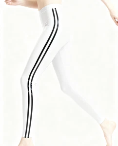 Pantalones 100 % látex goma goma deportivos blancos cintura media 0,4 mm S-XXL - Imagen 1 de 2