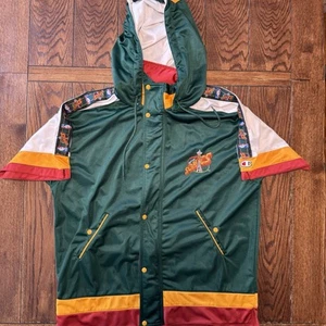 VTG Seattle Supersonicks Champion Warm Up Snap Hoodie Large Staff Autographed - Picture 1 of 14