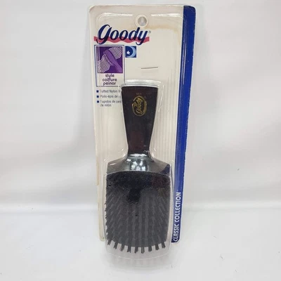 Cepillo de pelo vintage Goody Grooming cerdas de nailon acolchadas negro 04375 6,5 pulgadas Foto 1 de 3